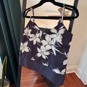 Banana Republic Floral Camisole - Navy and White